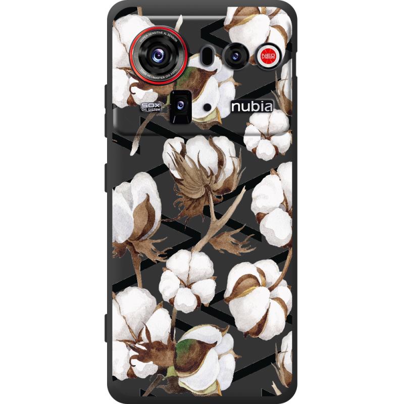 Прозорий чохол BoxFace Nubia Z80 Ultra Cotton flowers