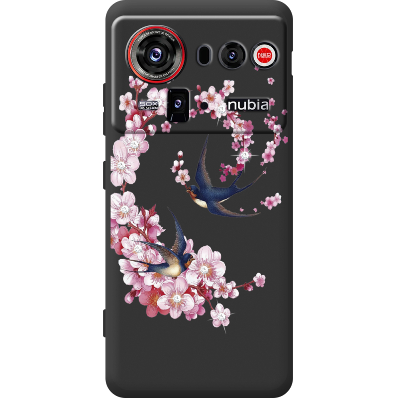 Чохол зі стразами Nubia Z80 Ultra Swallows and Bloom