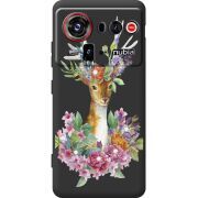 Чохол зі стразами Nubia Z80 Ultra Deer with flowers