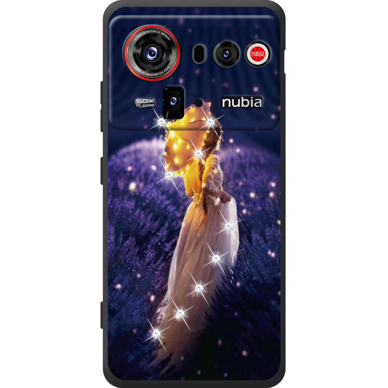 Чохол зі стразами Nubia Z80 Ultra Girl with Umbrella