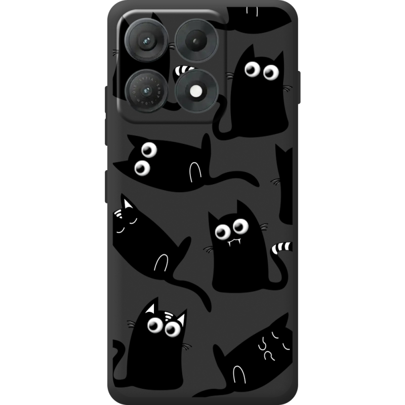 Прозорий чохол BoxFace Moto Edge 70 Max с 3D-глазками Black Kitty