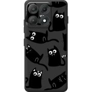 Прозорий чохол BoxFace Moto Edge 70 Max с 3D-глазками Black Kitty