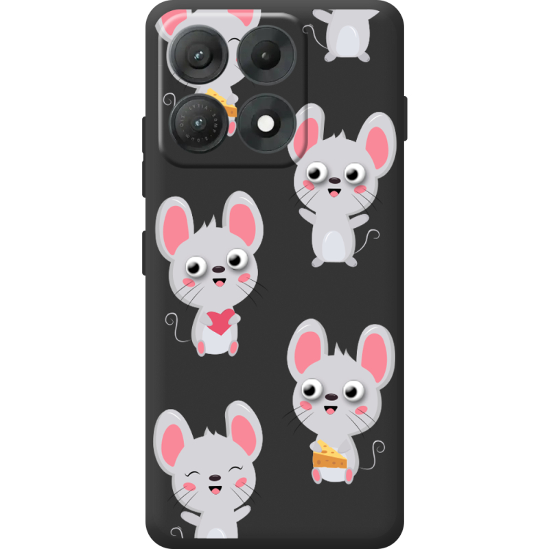 Прозорий чохол BoxFace Moto Edge 70 Max с 3D-глазками Mouse