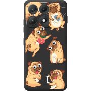 Прозорий чохол BoxFace Moto Edge 70 Max с 3D-глазками Pug