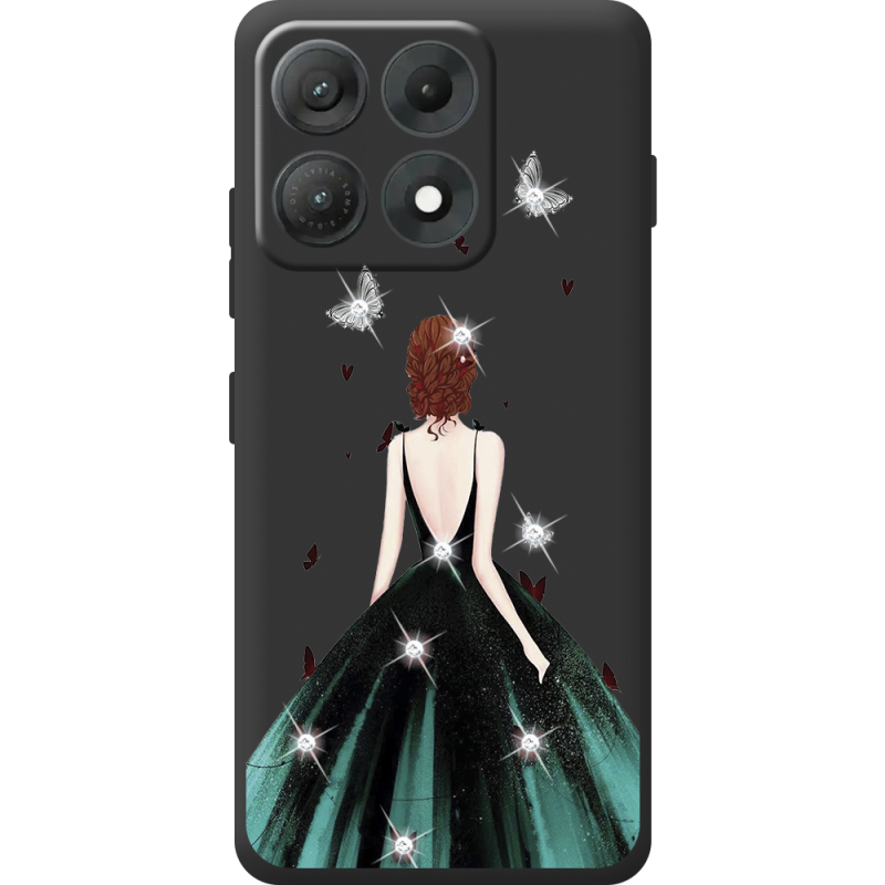 Чохол зі стразами Moto Edge 70 Max Girl in the green dress