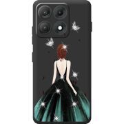 Чохол зі стразами Moto Edge 70 Max Girl in the green dress