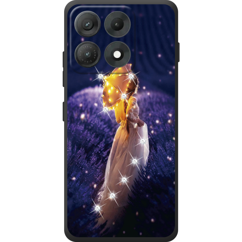 Чохол зі стразами Moto Edge 70 Max Girl with Umbrella