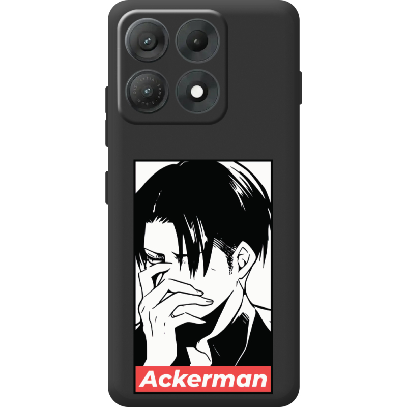 Чорний чохол BoxFace Moto Edge 70 Max Attack On Titan - Ackerman