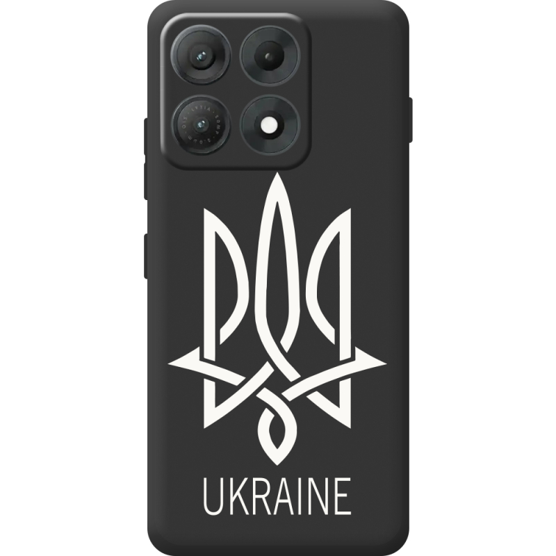 Чорний чохол BoxFace Moto Edge 70 Max Тризуб монограмма ukraine
