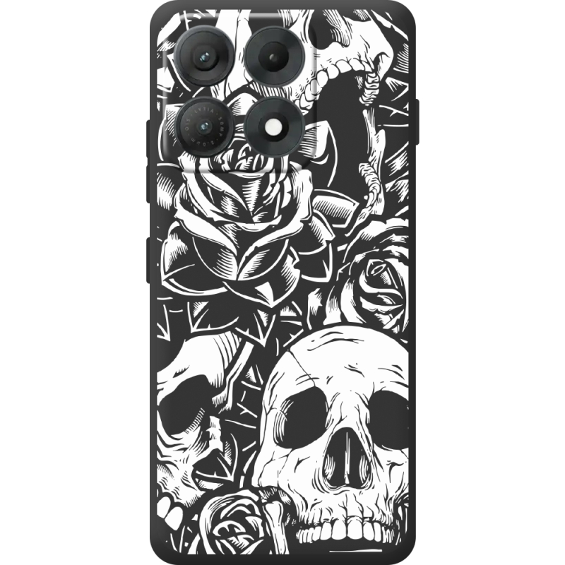 Чорний чохол BoxFace Moto Edge 70 Max Skull and Roses