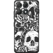 Чорний чохол BoxFace Moto Edge 70 Max Skull and Roses