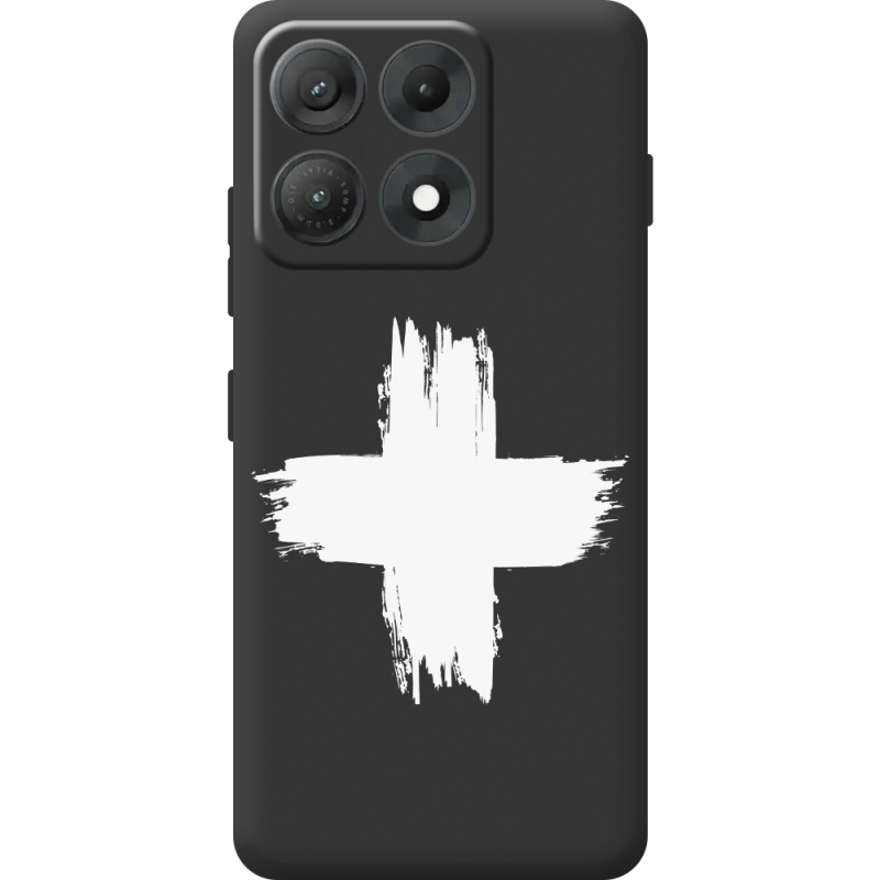 Чорний чохол BoxFace Moto Edge 70 Max Білий хрест ЗСУ