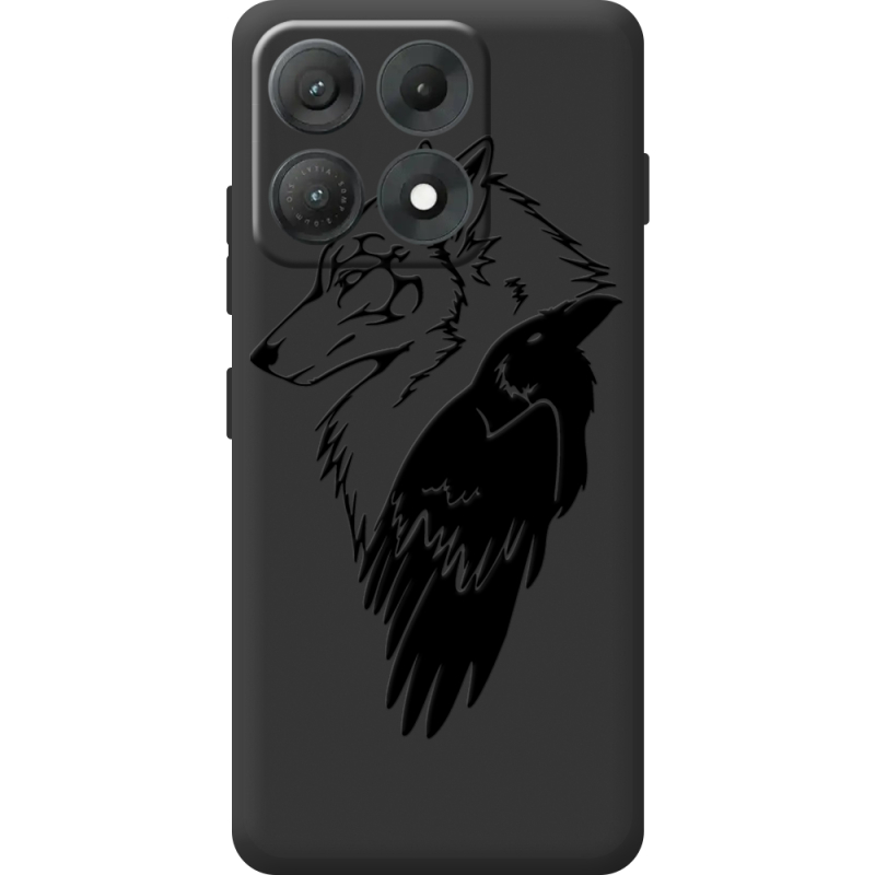 Чорний чохол BoxFace Moto Edge 70 Max Wolf and Raven