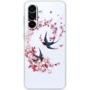Чохол зі стразами Samsung Galaxy A18 (A185) Swallows and Bloom