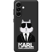 Чорний чохол BoxFace Samsung Galaxy A18 (A185) Cat in Black