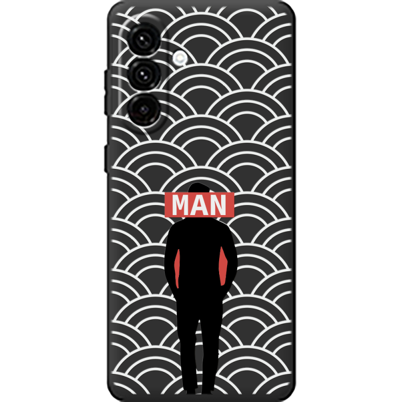 Чорний чохол BoxFace Samsung Galaxy A18 (A185) Man Pattern