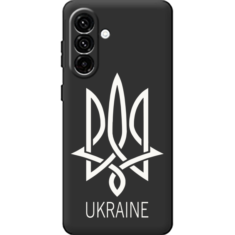 Чорний чохол BoxFace Samsung Galaxy A18 (A185) Тризуб монограмма ukraine