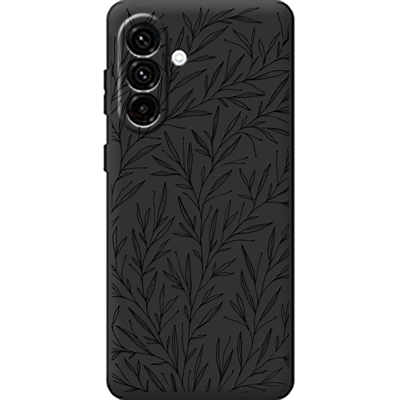 Чорний чохол BoxFace Samsung Galaxy A18 (A185) Leaves