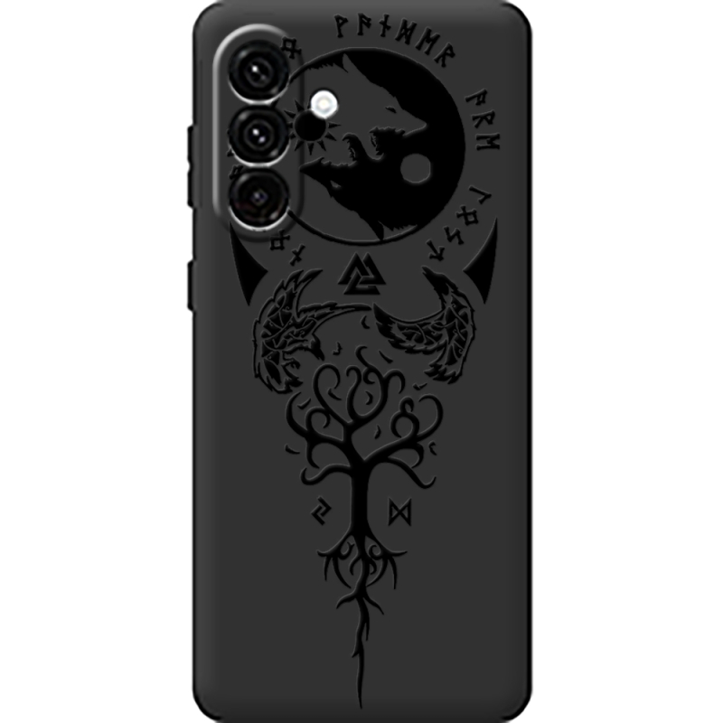 Чорний чохол BoxFace Samsung Galaxy A18 (A185) Hugin and Munin