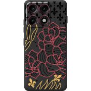 Чорний чохол BoxFace Moto Edge 70 Pro FranceFlowers