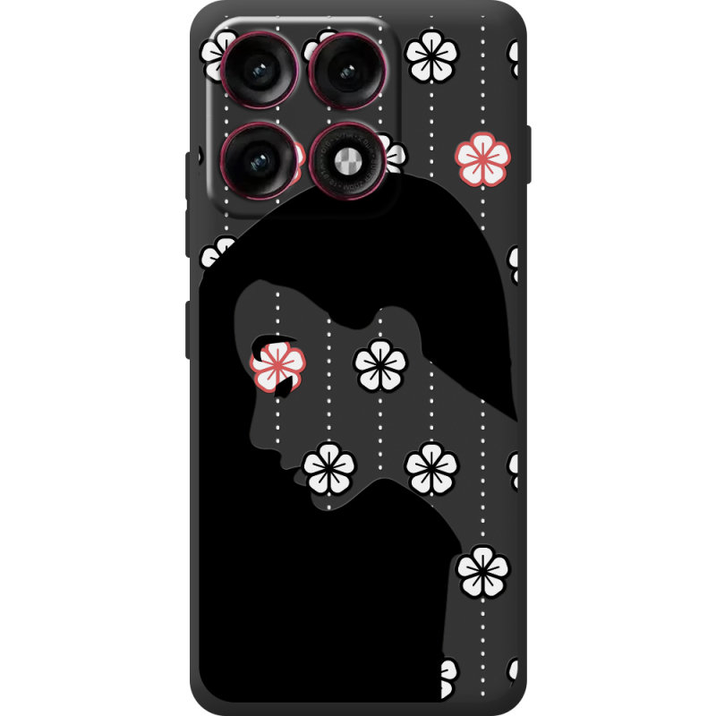 Чорний чохол BoxFace Moto Edge 70 Pro Flower Hair