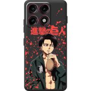 Чорний чохол BoxFace Moto Edge 70 Pro Атака Титанов Леви