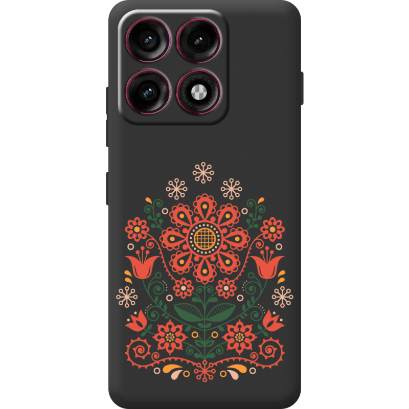 Чорний чохол BoxFace Moto Edge 70 Pro Ukrainian Ornament