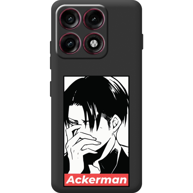 Чорний чохол BoxFace Moto Edge 70 Pro Attack On Titan - Ackerman