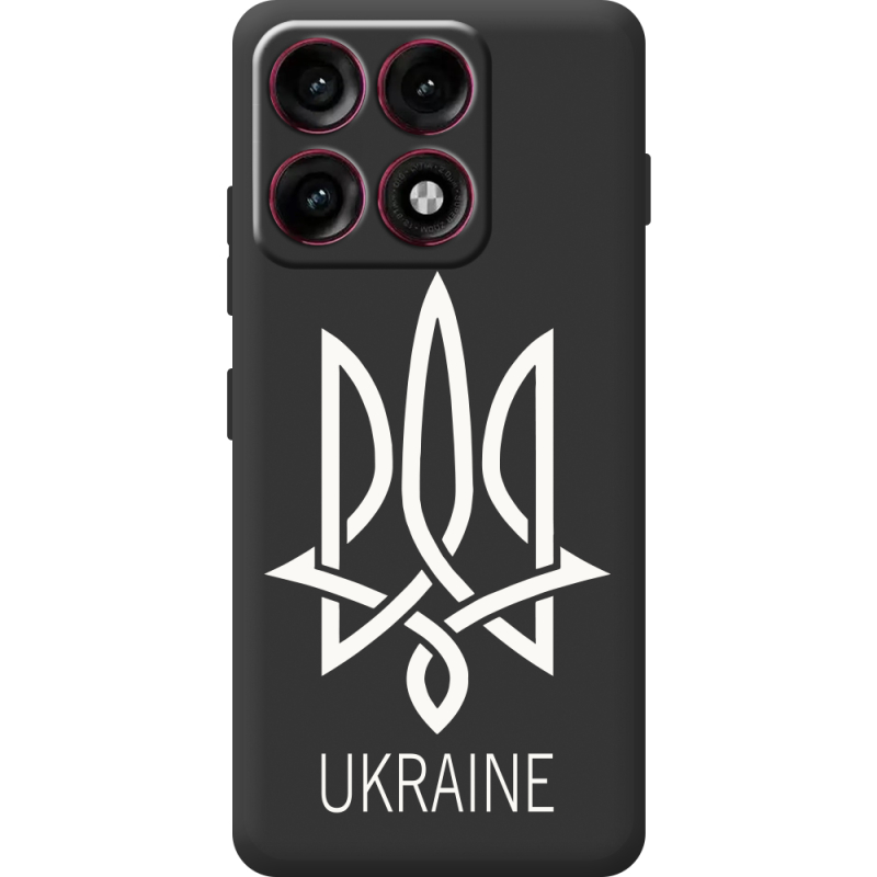 Чорний чохол BoxFace Moto Edge 70 Pro Тризуб монограмма ukraine