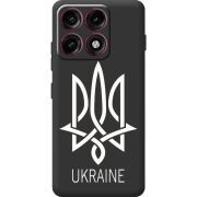 Чорний чохол BoxFace Moto Edge 70 Pro Тризуб монограмма ukraine