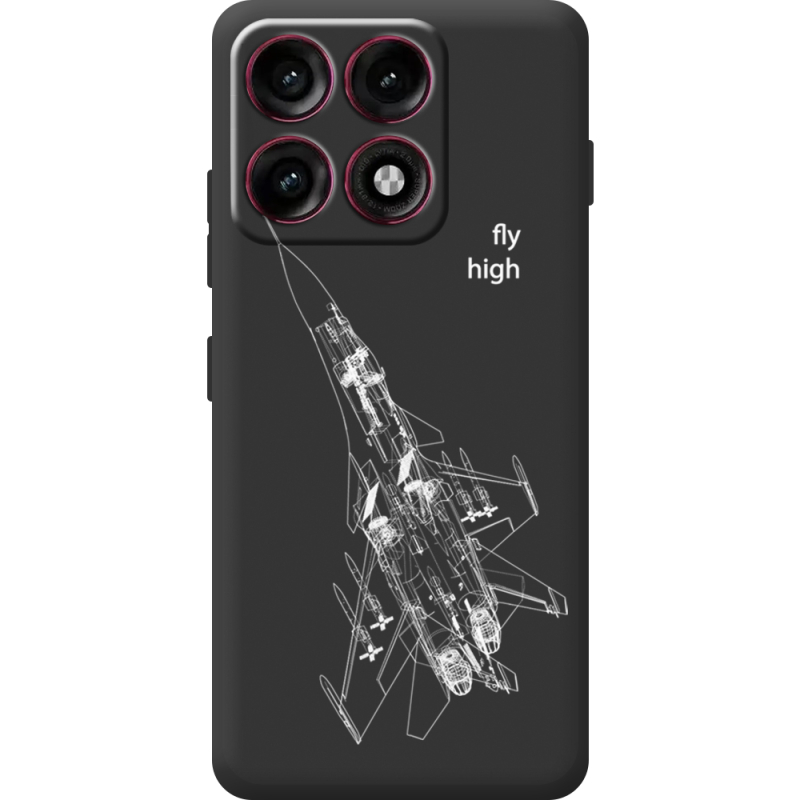 Чорний чохол BoxFace Moto Edge 70 Pro Військовий літак