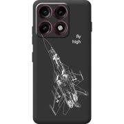 Чорний чохол BoxFace Moto Edge 70 Pro Військовий літак