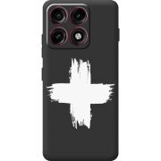 Чорний чохол BoxFace Moto Edge 70 Pro Білий хрест ЗСУ