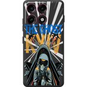 Чорний чохол BoxFace Moto Edge 70 Pro Привид Києва в дії
