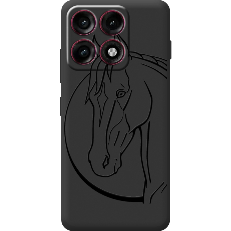 Чорний чохол BoxFace Moto Edge 70 Pro Horse