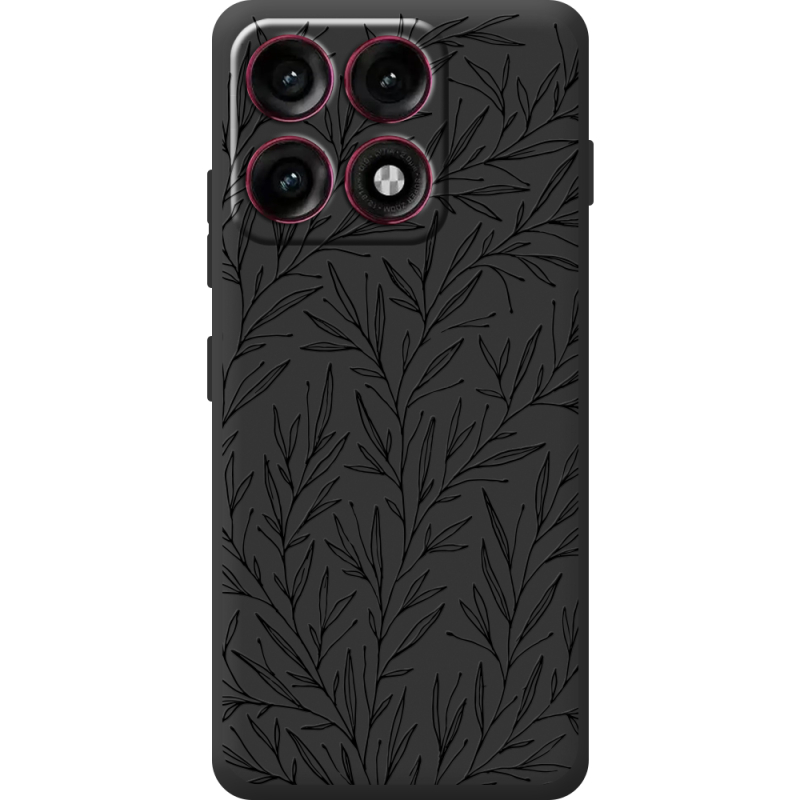 Чорний чохол BoxFace Moto Edge 70 Pro Leaves