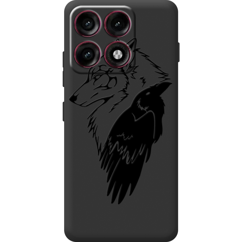 Чорний чохол BoxFace Moto Edge 70 Pro Wolf and Raven
