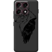 Чорний чохол BoxFace Moto Edge 70 Pro Wolf and Raven