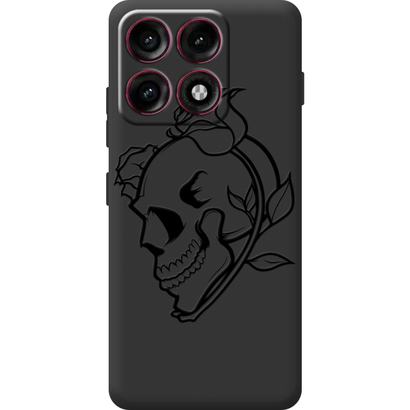 Чорний чохол BoxFace Moto Edge 70 Pro Skull and Roses