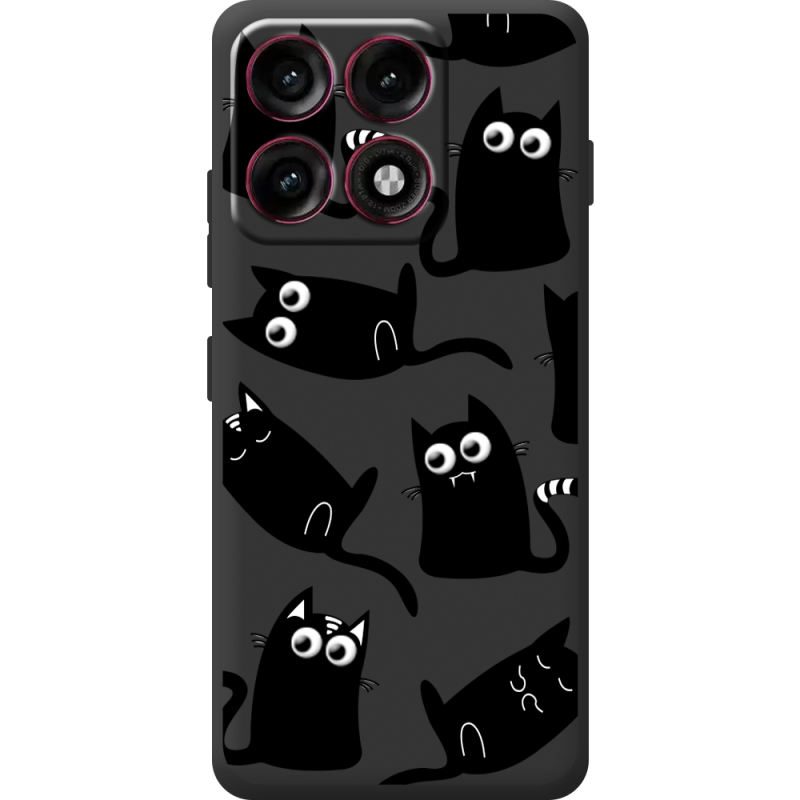 Прозорий чохол BoxFace Moto Edge 70 Pro с 3D-глазками Black Kitty