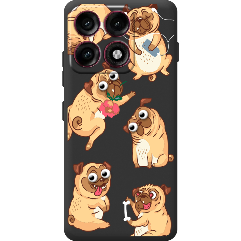 Прозорий чохол BoxFace Moto Edge 70 Pro с 3D-глазками Pug