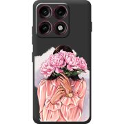 Прозорий чохол BoxFace Moto Edge 70 Pro Девушка с Пионами