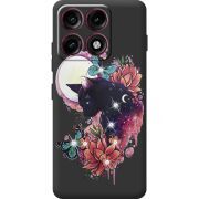 Чохол зі стразами Moto Edge 70 Pro Cat in Flowers
