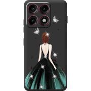 Чохол зі стразами Moto Edge 70 Pro Girl in the green dress