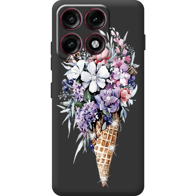 Чохол зі стразами Moto Edge 70 Pro Ice Cream Flowers
