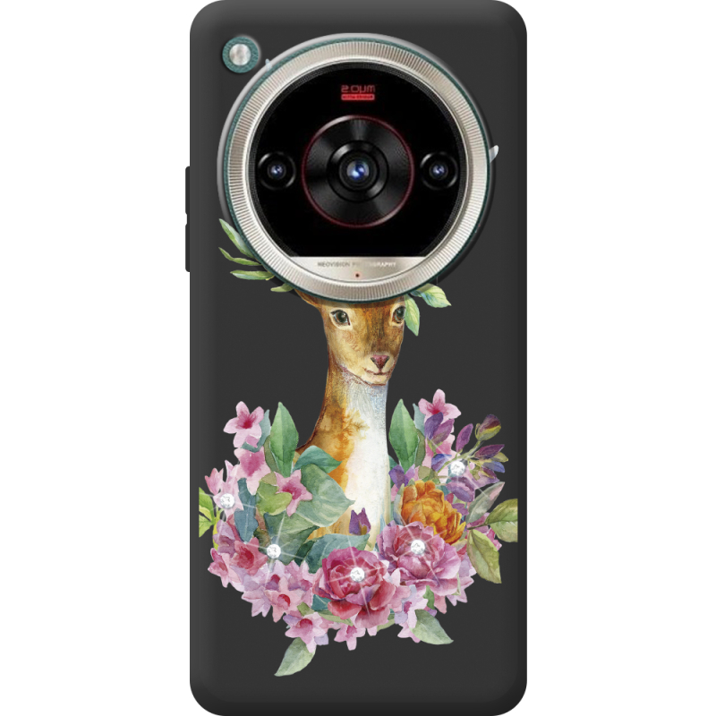 Чохол зі стразами Nubia Focus 2 Ultra Deer with flowers