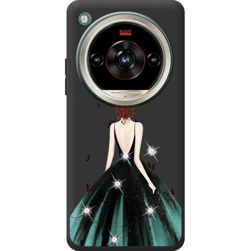 Чохол зі стразами Nubia Focus 2 Ultra Girl in the green dress