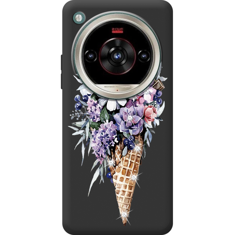 Чохол зі стразами Nubia Focus 2 Ultra Ice Cream Flowers