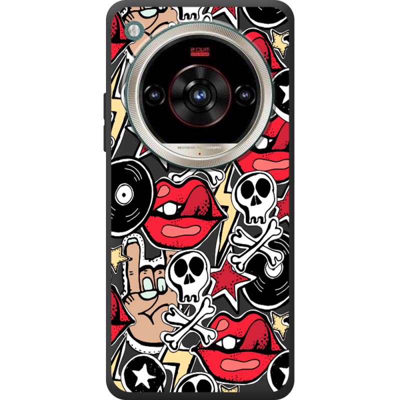 Чорний чохол BoxFace Nubia Focus 2 Ultra Rock Graffiti