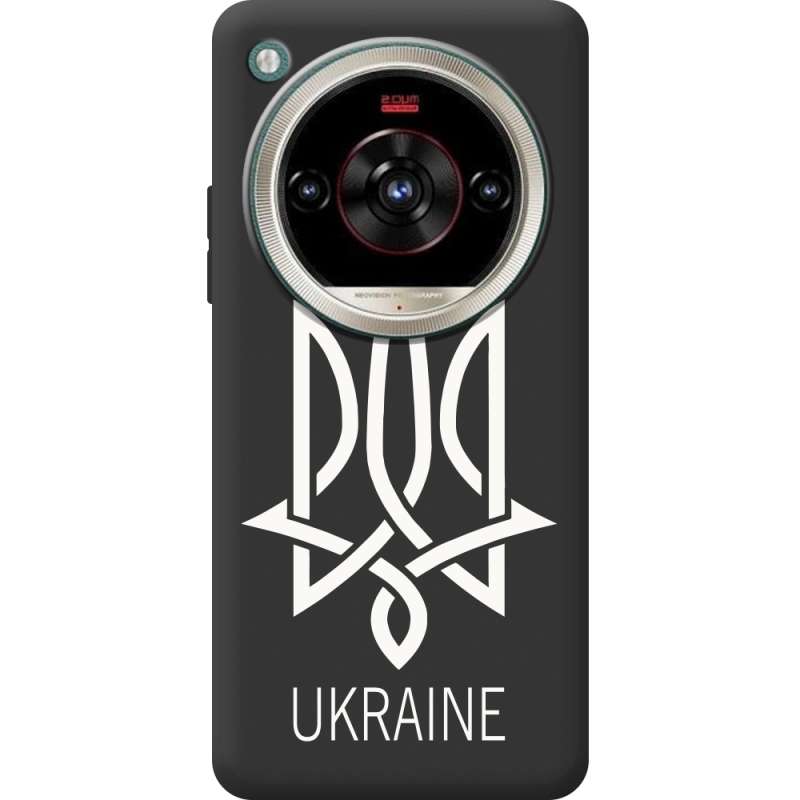 Чорний чохол BoxFace Nubia Focus 2 Ultra Тризуб монограмма ukraine